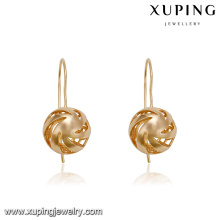 94016 free size spherical hollow pendant copper alloy golden earring designs for girls gift